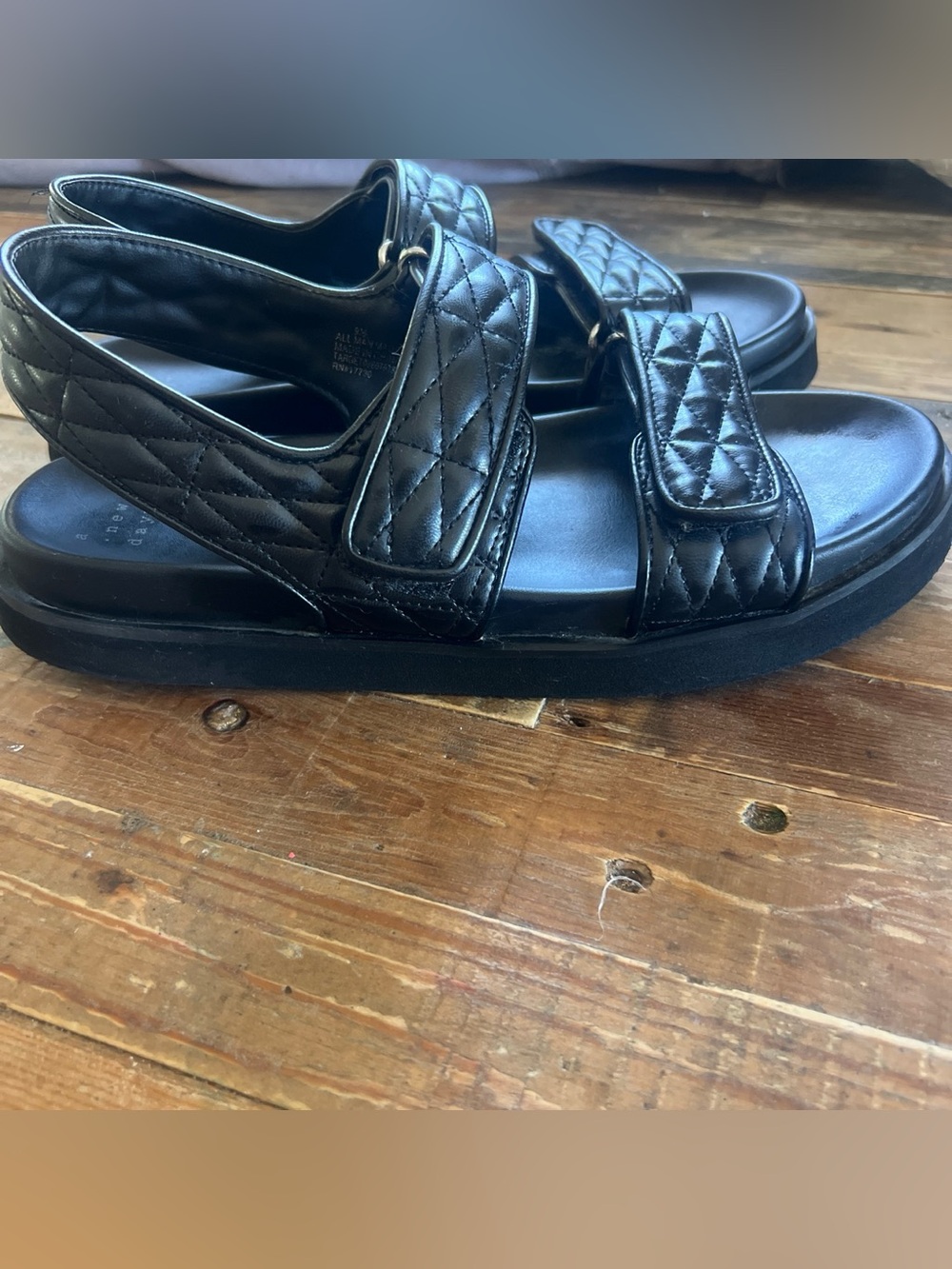 Target Quilted Black Velcro Men's Sandals